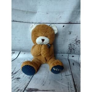 KIDS II OLLIE Praying Brown Bear Plush Navy Blue Bow Tie 8inch Doesn't Work
